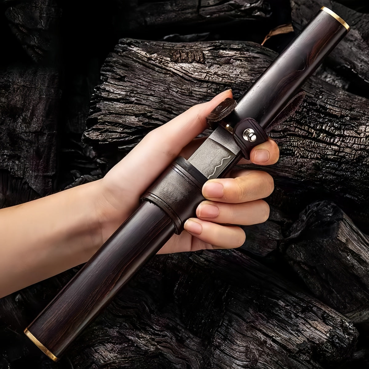 Exquisite Hand - crafted Fixed - Blade Hunting Knife with Rosewood Handle survival tools