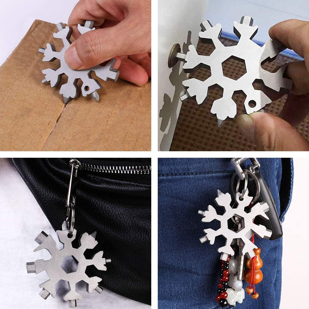Multifunctional Snowflake - shaped Stainless Steel EDC Tool: 19 - in - 1 Handy Helper