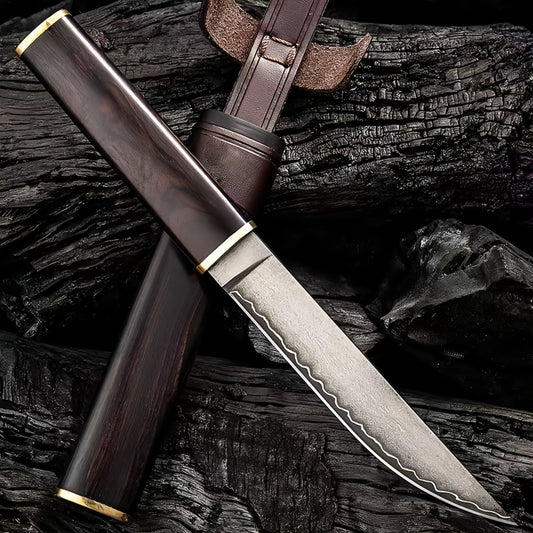Exquisite Hand - crafted Fixed - Blade Hunting Knife with Rosewood Handle survival tools