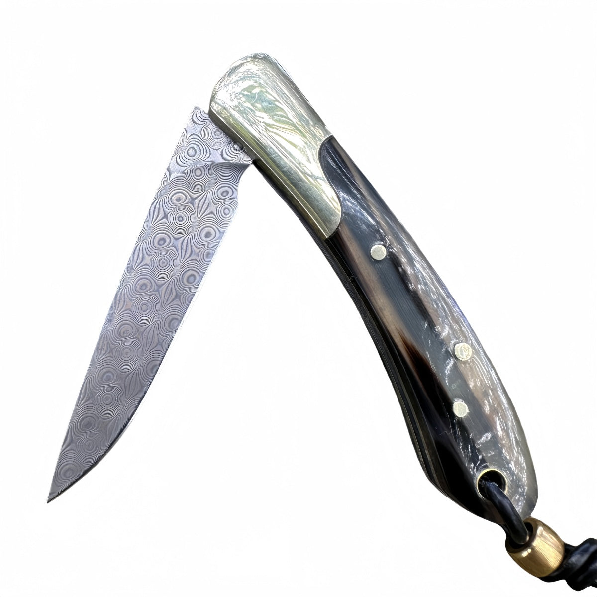 Hand - crafted Folding Pocket Knife with Damascus Steel Blade and Exquisite Handle for Outdoor and EDC survival tools